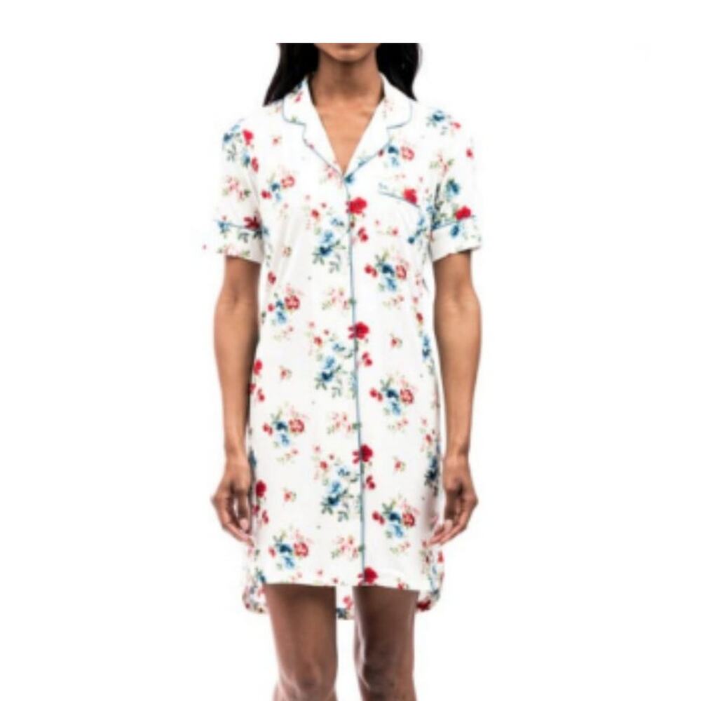 NEW  ~ RACHEL PARCELL ~ Modal ~  Nightshirt In Ivory Bouquet Large